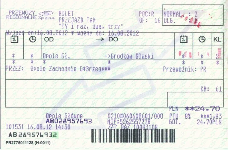 Informacje o przesiadkach