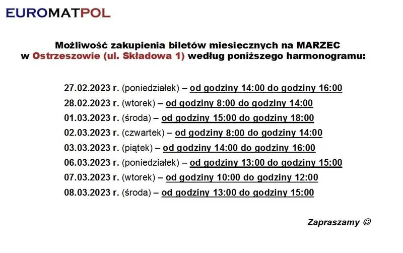 Odliczenie biletów miesięcznych