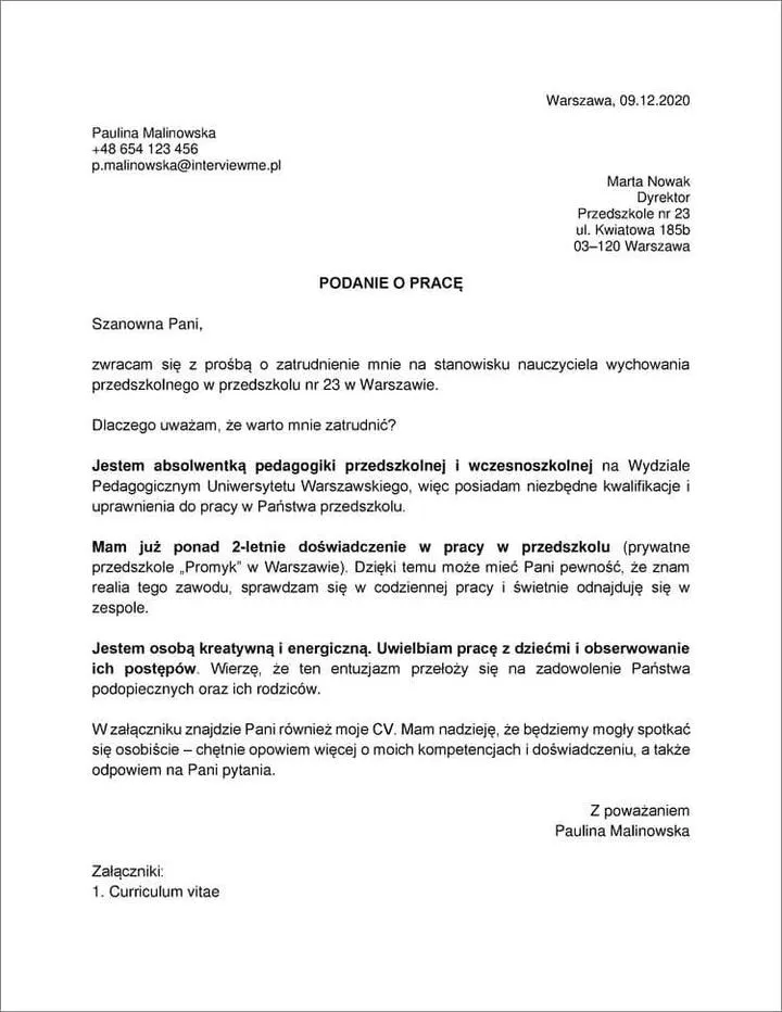 Podanie o pracę PKP