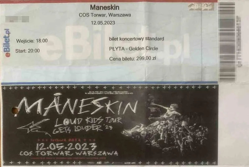 Przepisywanie biletów na koncert