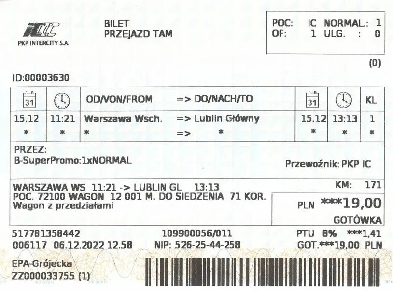 Rezerwacja biletów PKP online