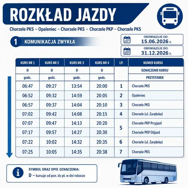 Zmiany w rozkładzie jazdy
